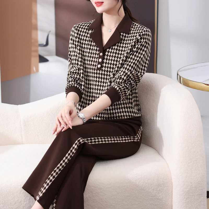 中年妈妈卫衣春秋季时尚小香风中老年女装秋装新款运动套装上衣服