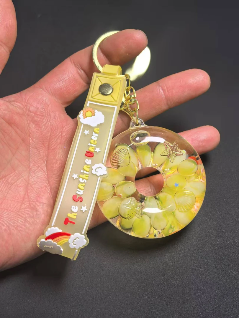 LM-9233黄色流沙体手机坠包挂钥匙扣//拍一发一多样性发货