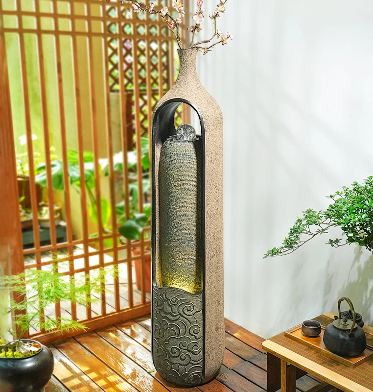 落地风水球流水摆件中式客厅装饰喷泉招财循环水景观新居乔迁礼品