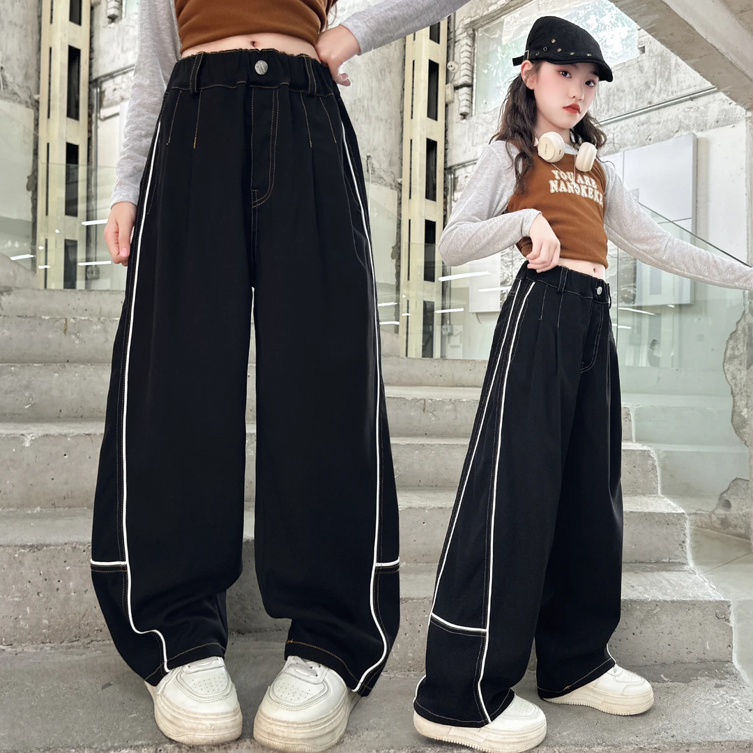 女童裤子春秋2025新款秋季儿童弯刀休闲裤宽松洋气中大童儿童裤子