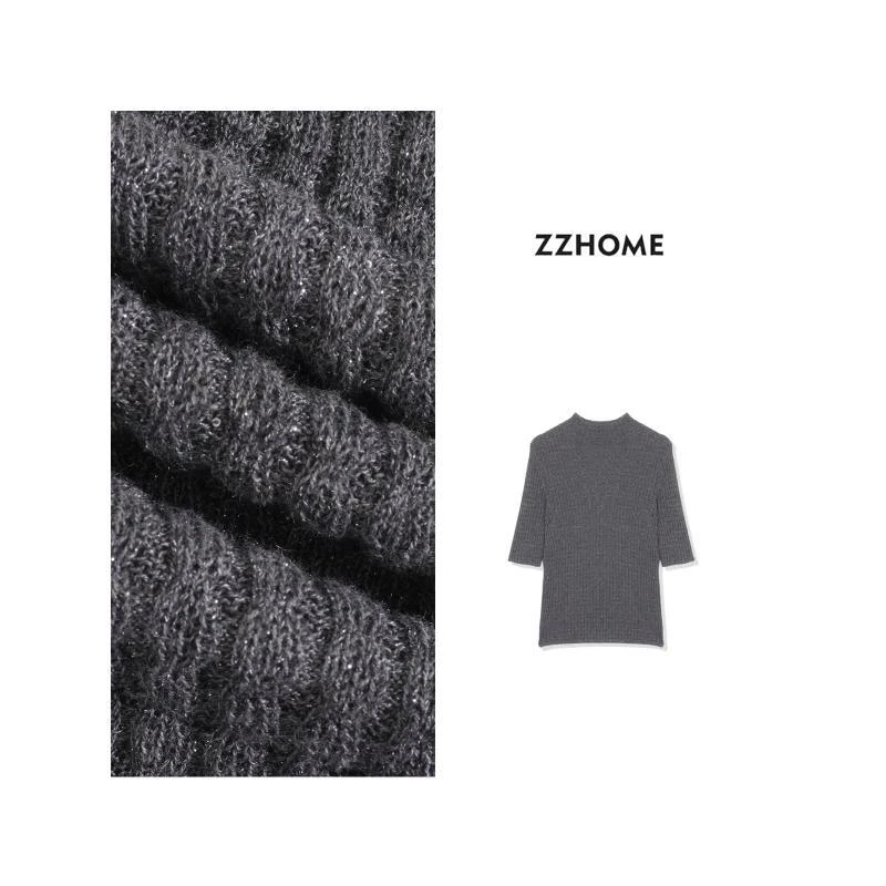 ZOZO HOME |可持续时髦云绒细羊毛微高领短袖毛衣q171770p