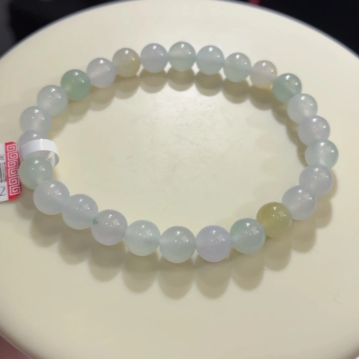 翡翠未镶嵌手链冰胶多宝卡7