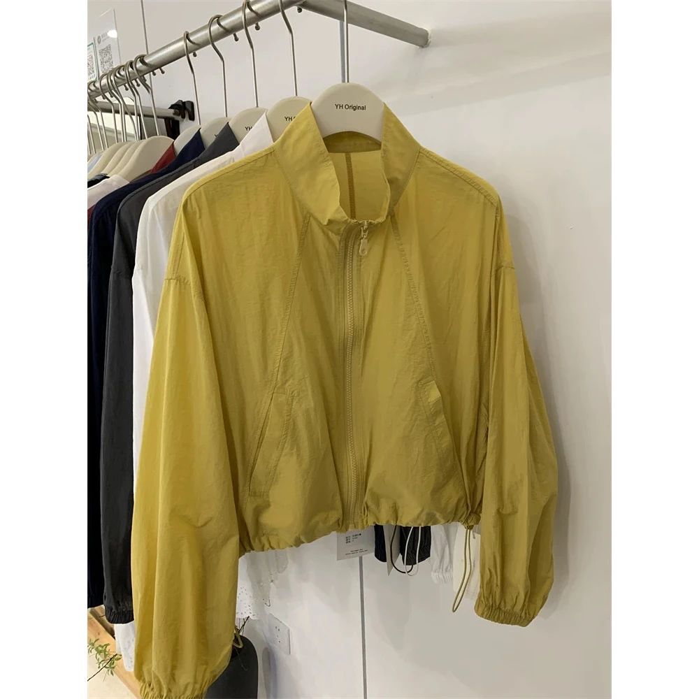 立领防晒服短外套女2025春季新款韩版小个子休闲宽松薄款长袖上衣