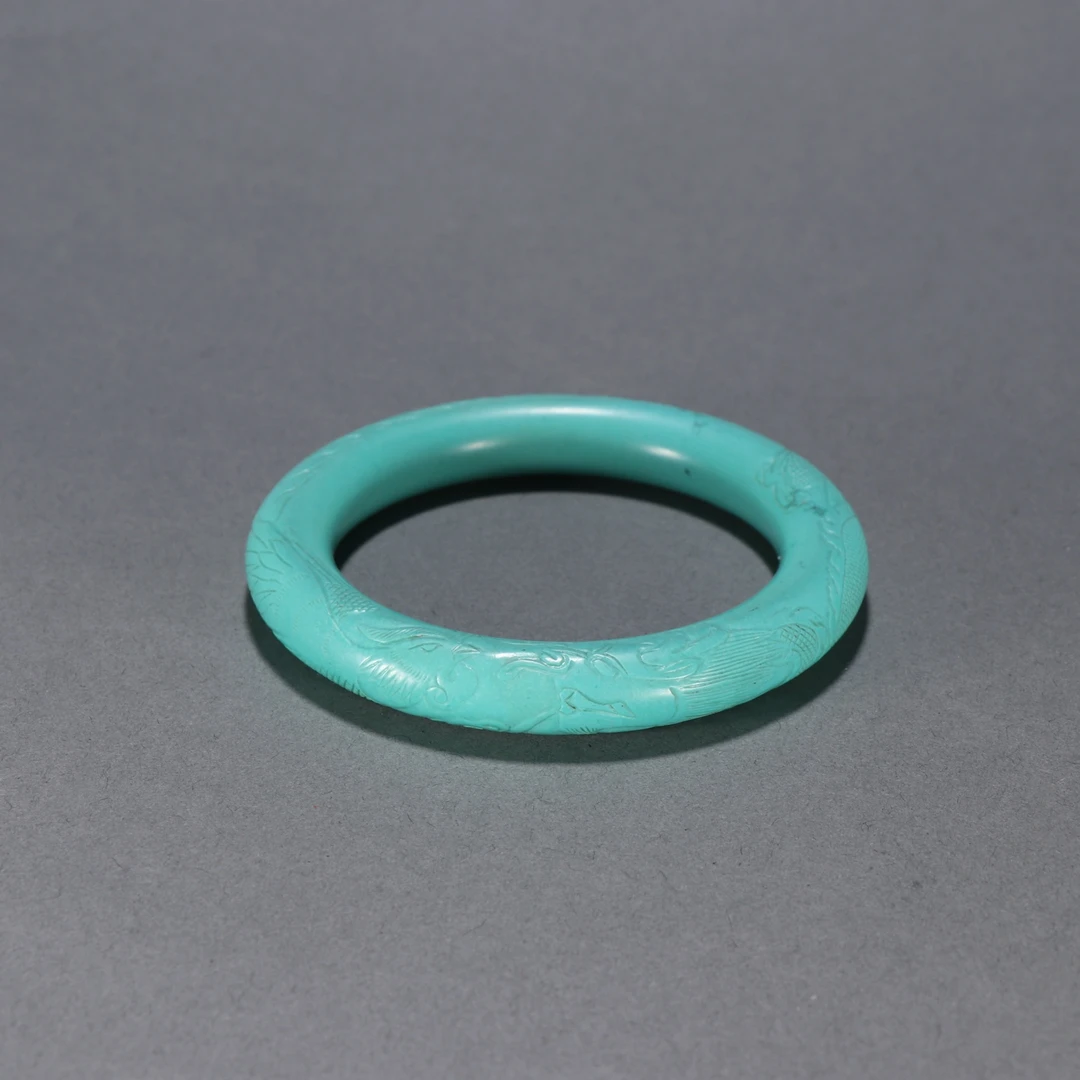 1109《承玺国际》创汇·绿松石龙凤纹手镯