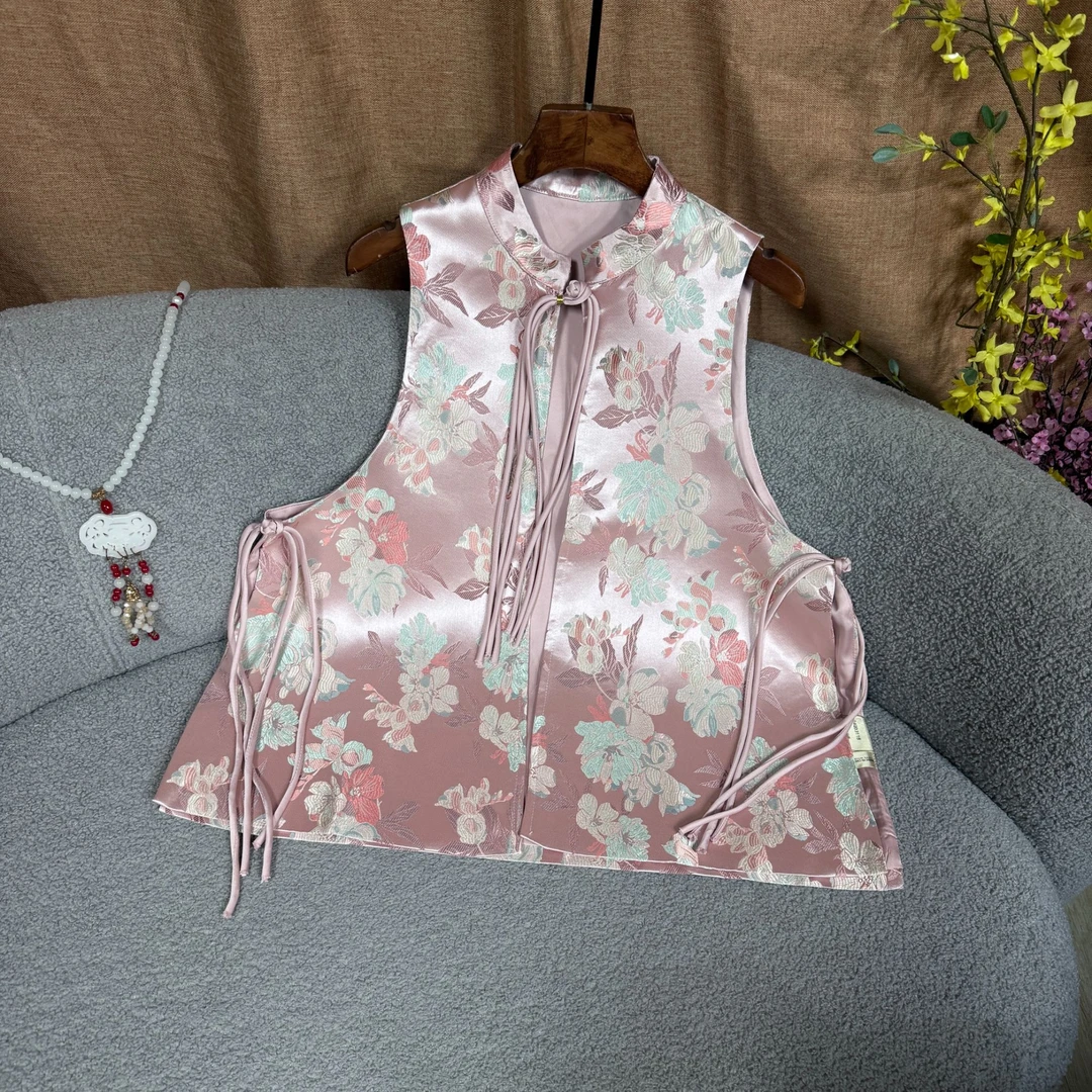 【尚流】新中式国风暗纹提花马甲女装四季百搭气质SH0302（995）