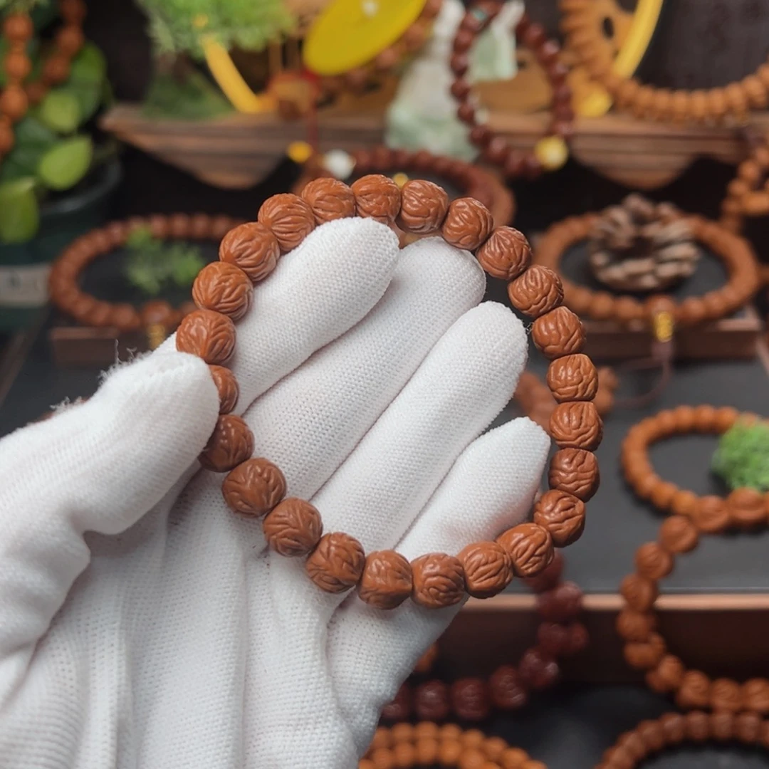 吊坠桃核北*1.0新品双脊龙手串