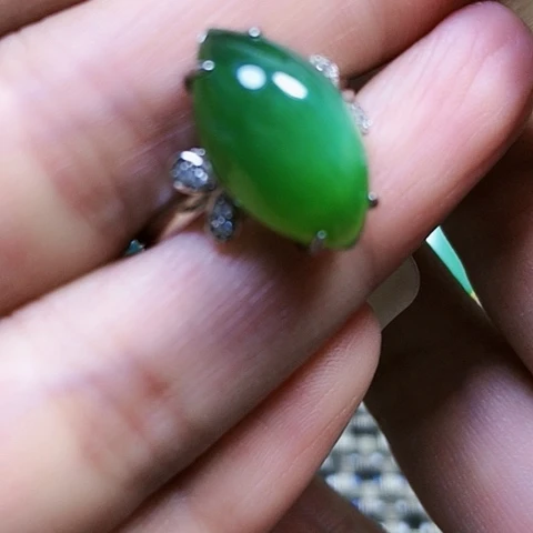 和田玉银S925镶嵌戒指