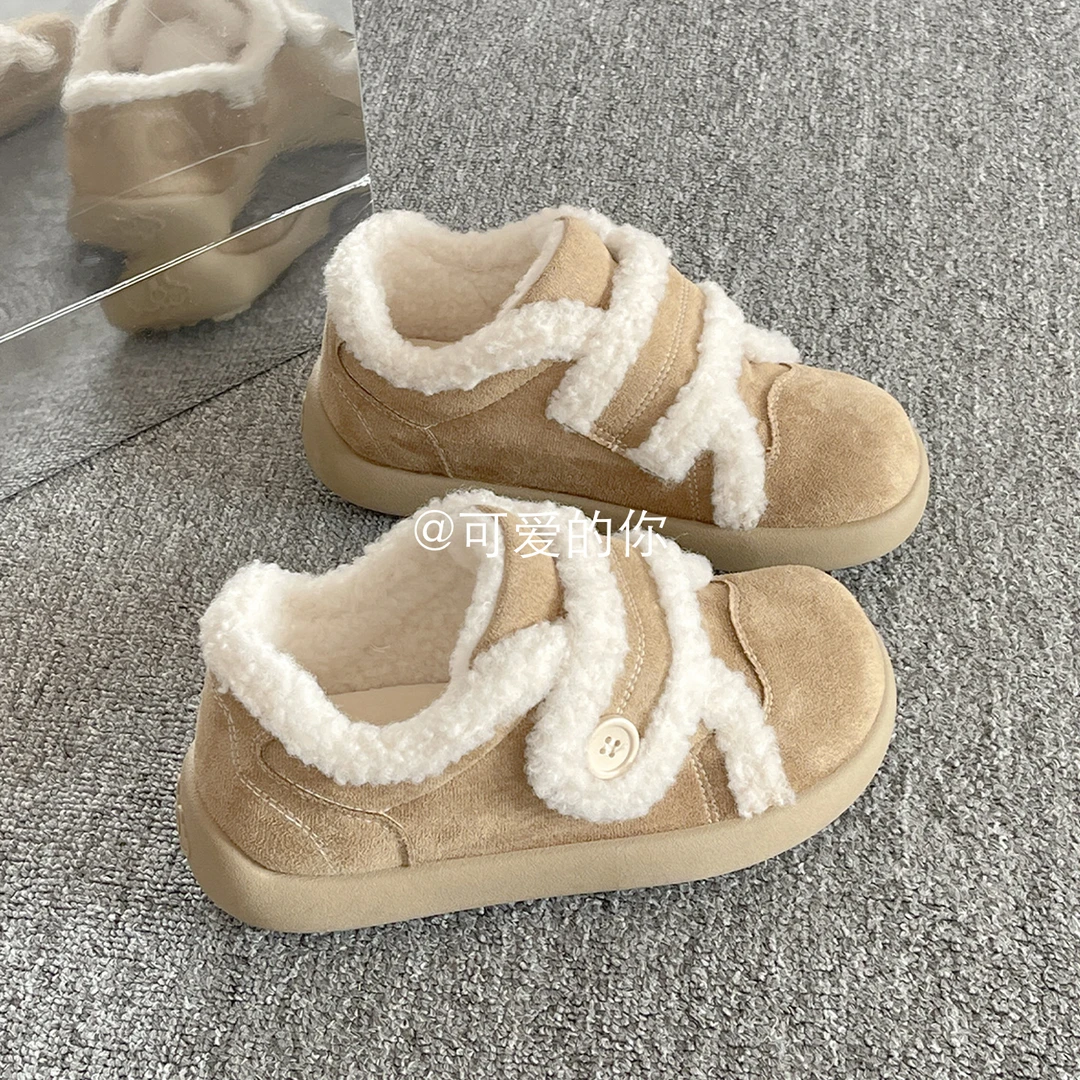 加绒雪地靴女款爆款2025新款保暖二棉鞋冬季外穿魔术贴厚底小白鞋