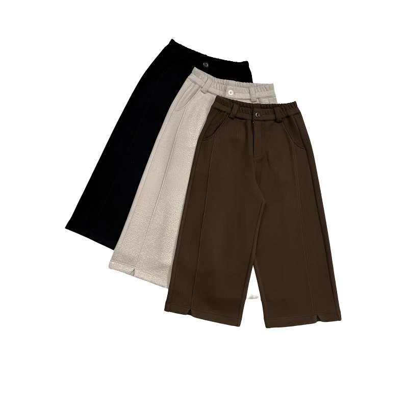 【九分靴裤】‘’加绒和不加绒‘’调性显瘦脚口开叉宽松 A版阔腿裤7117