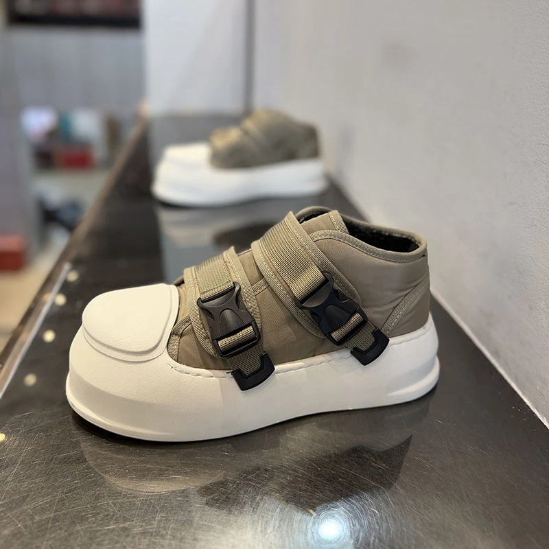 潮流休闲增高加绒保暖厚底2025年新款潮流时尚魔术贴百搭休闲鞋