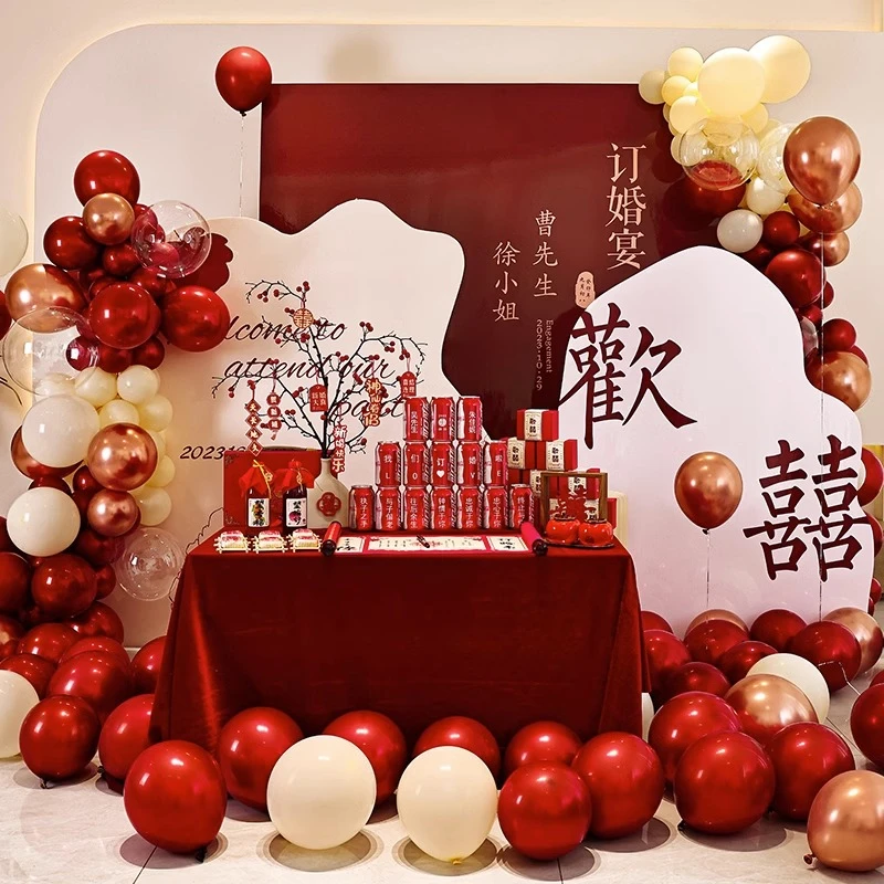 订婚布置用品kt板大背景墙定制装饰场景网红摆件大全定亲背景板