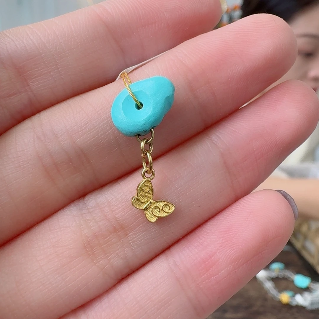 绿松石18K金镶嵌珠宝奇石