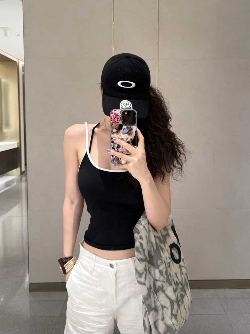 黑色吊带女装短款修身显瘦无袖内搭背心夏季美式辣妹外穿打底上衣