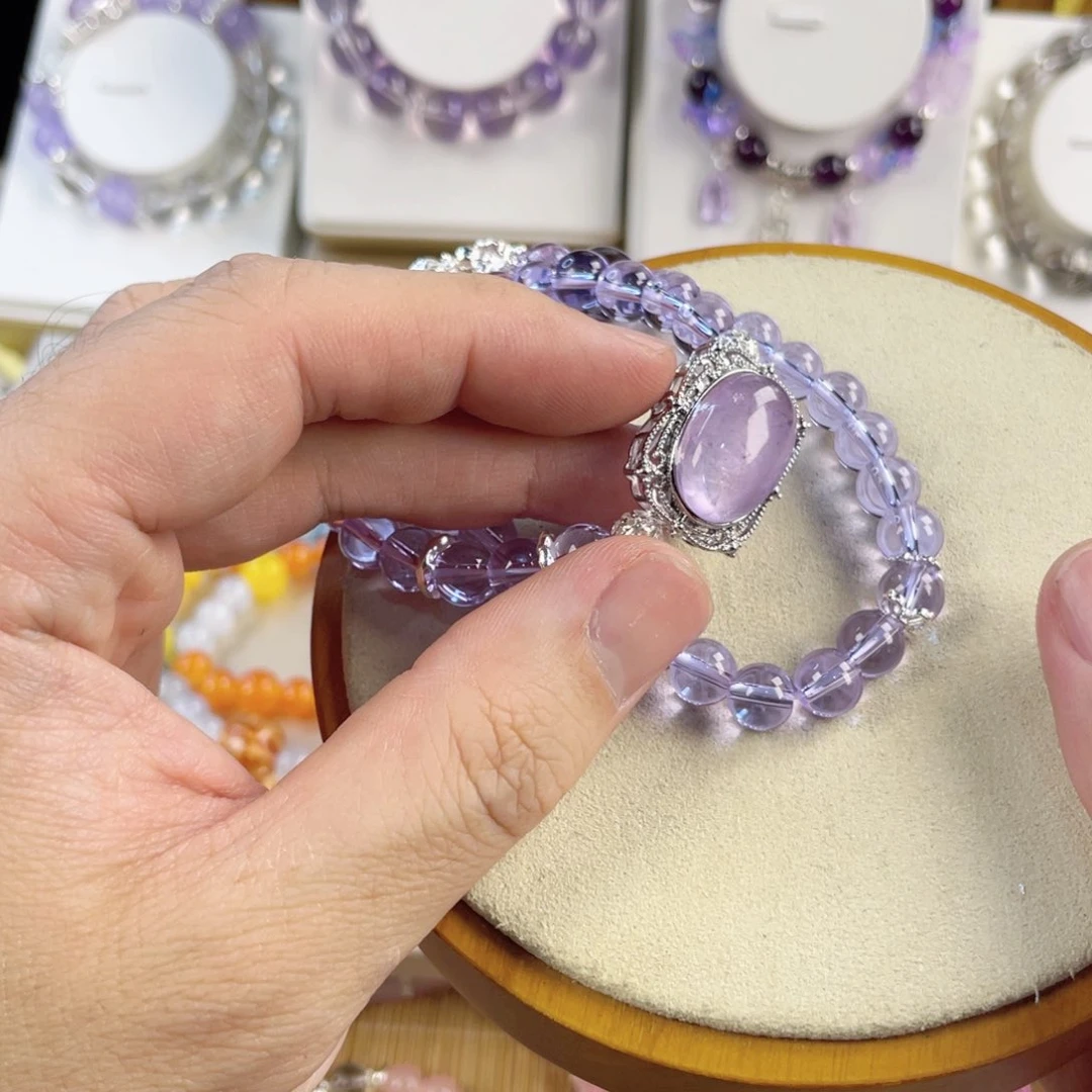 水晶手串银S925镶嵌我是一只小小鸟