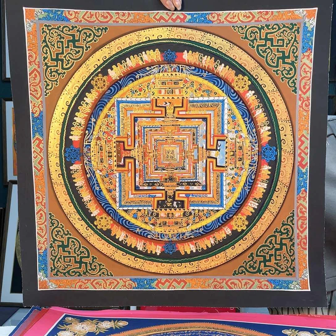 卷轴画手绘唐卡50厘米坛城时轮