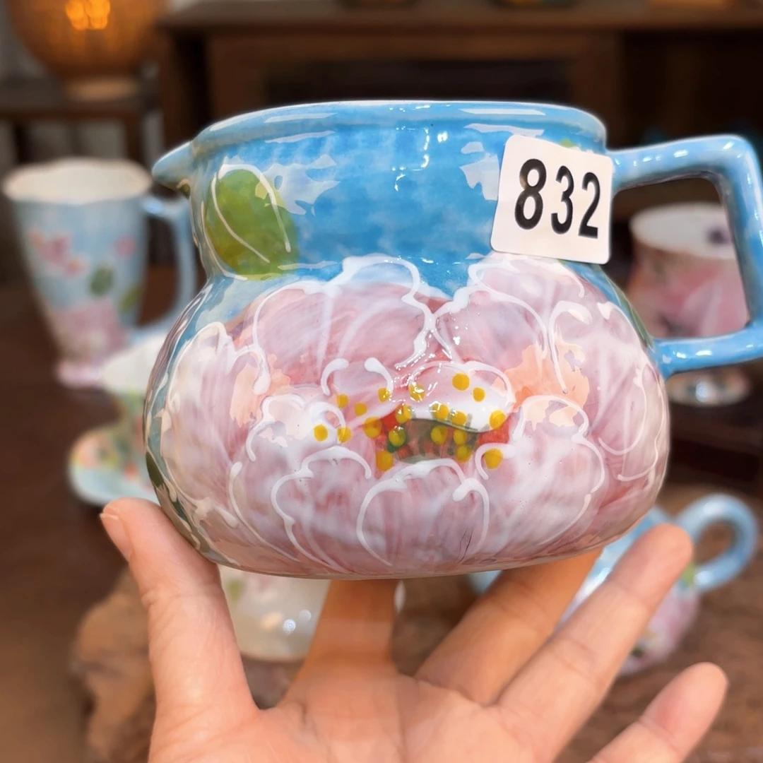 景德镇手绘高温釉下彩陶瓷茶具