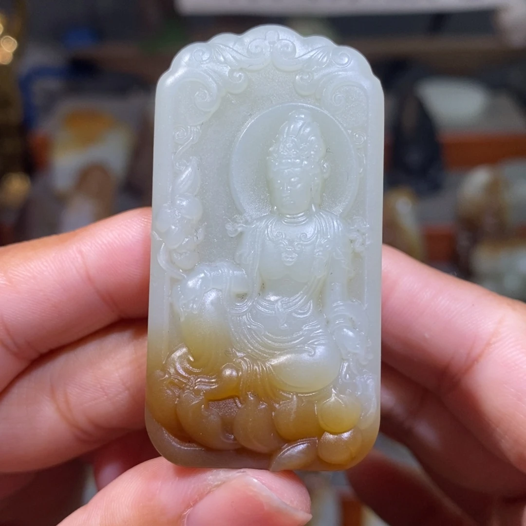定制和田玉且末糖观音