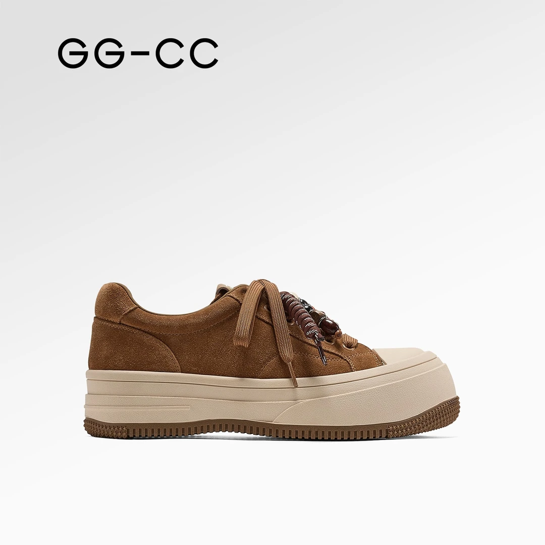 GG-CC【莱克书店】秋季新款潮流复古串珠厚底板鞋女百搭休闲鞋4997