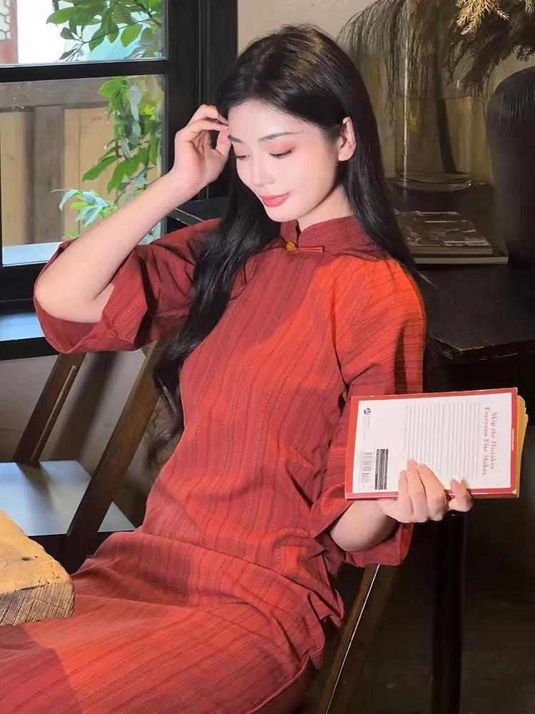 3-17重新购买请从店铺找新链接（找不到的话联系客服）-全开襟旗袍