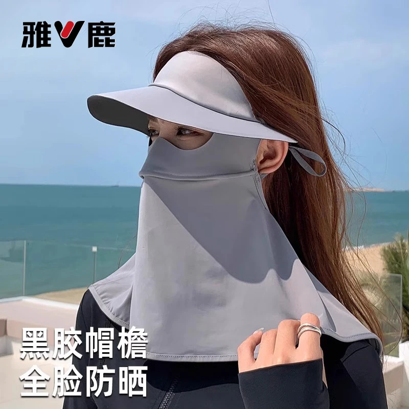 防晒面罩遮阳全脸防紫外线女脸基尼帽子一体护颈骑行口罩冰丝透气