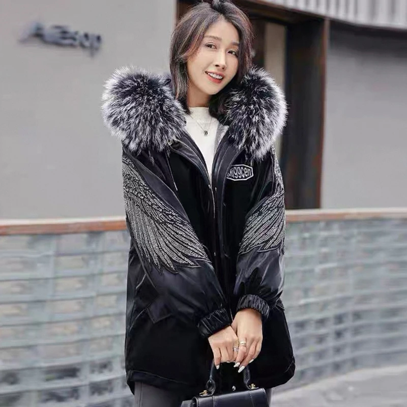 【大翅膀】2024年秋冬季百搭时尚派克服收腰显瘦加厚保暖外套