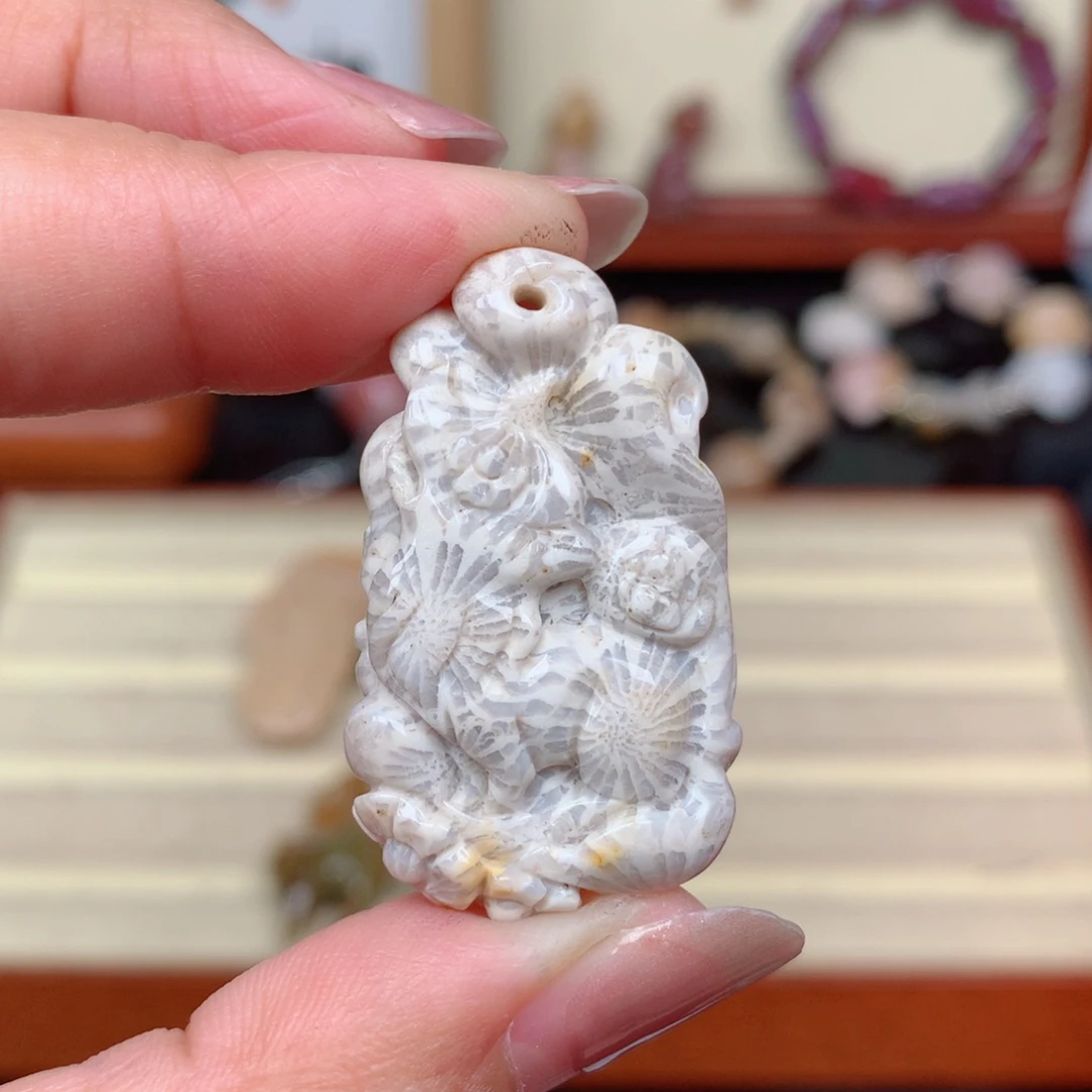 硅化玉珊瑚玉未镶嵌