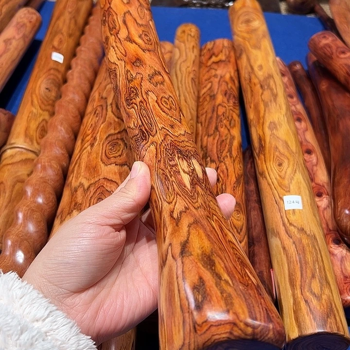 木海南黄花梨木手把玩棍长39厘米