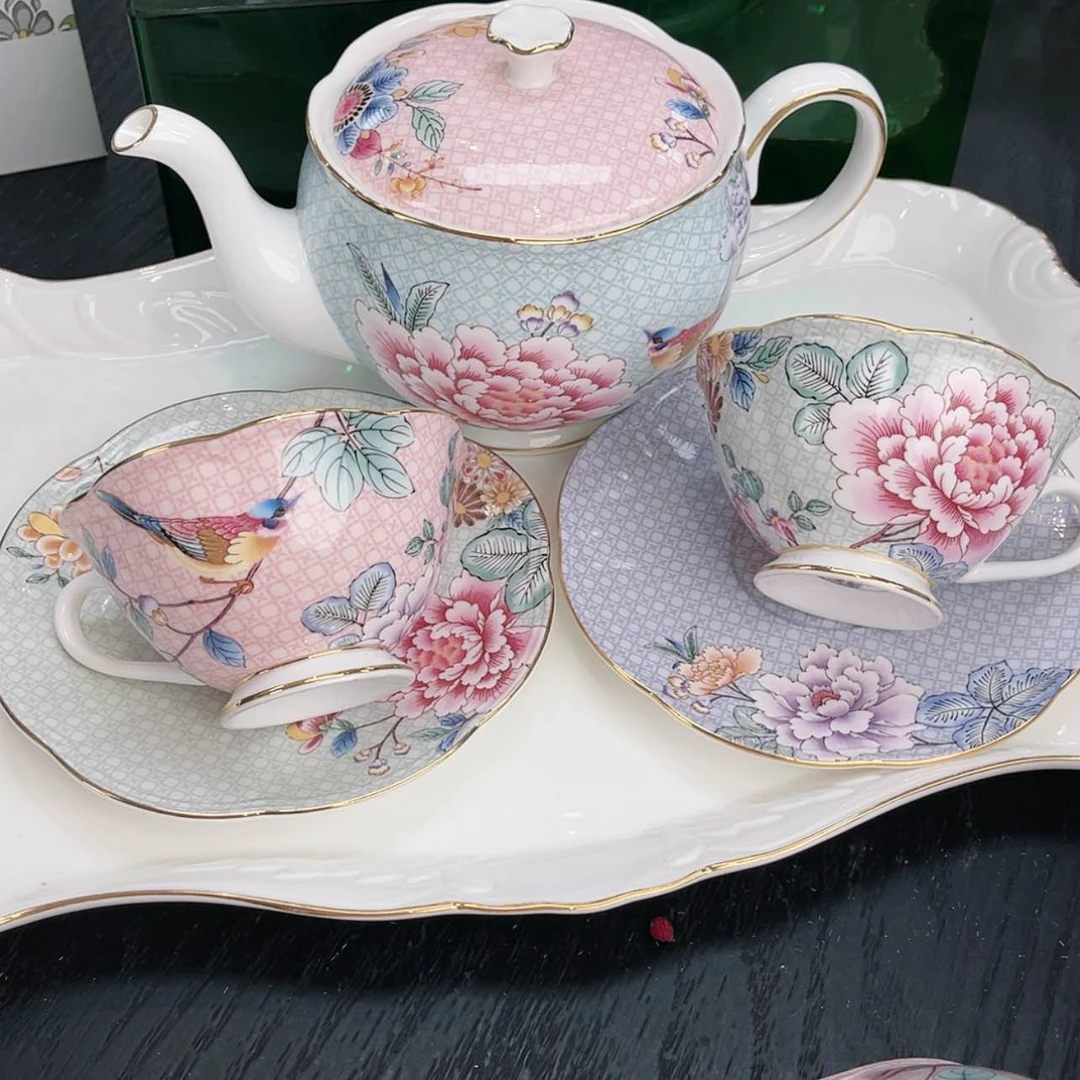【闪购商品】瓷片一壶两杯——————-