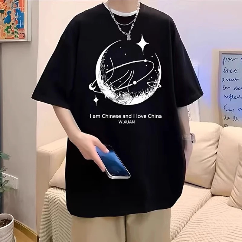 海外订单尾货~剪标撤回外贸潮牌美式印花纯棉短袖T恤男女休闲上衣