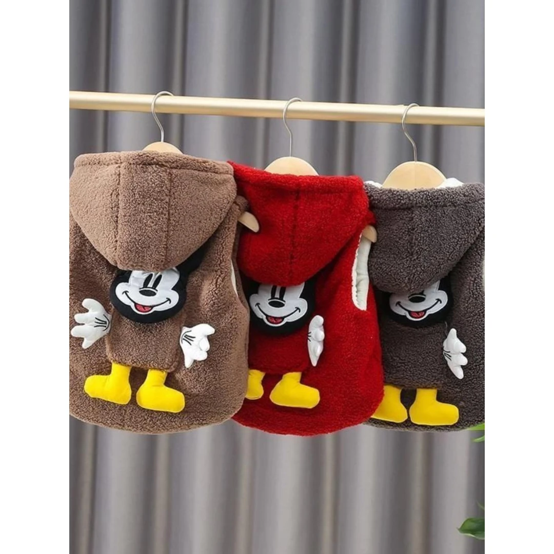 女童连帽马甲男女童秋冬季马甲洋气连帽加厚背心婴儿童宝宝超萌卡