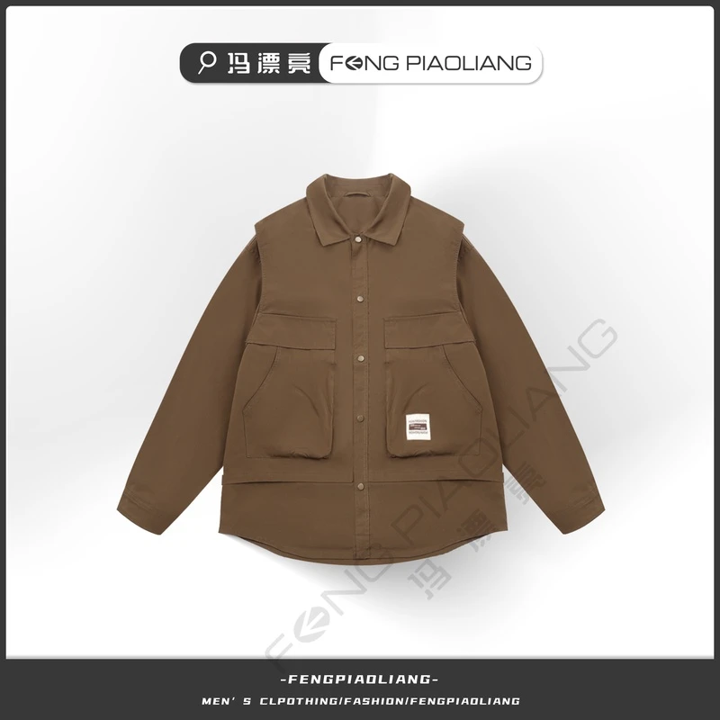 咖 2024秋季美式时尚潮流设计款休闲宽松男女款外套6203