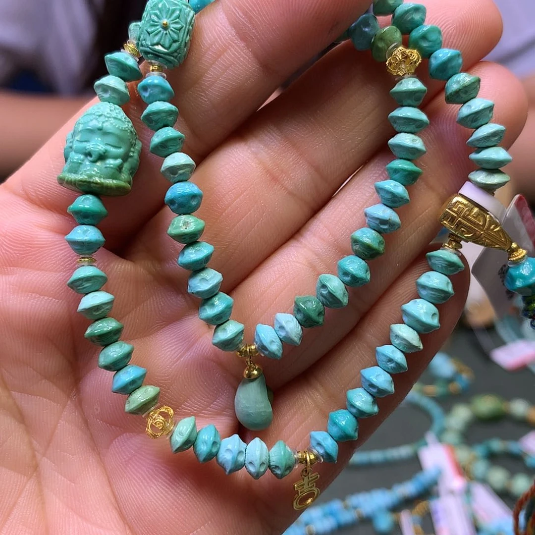 绿松石18K金镶嵌双圈