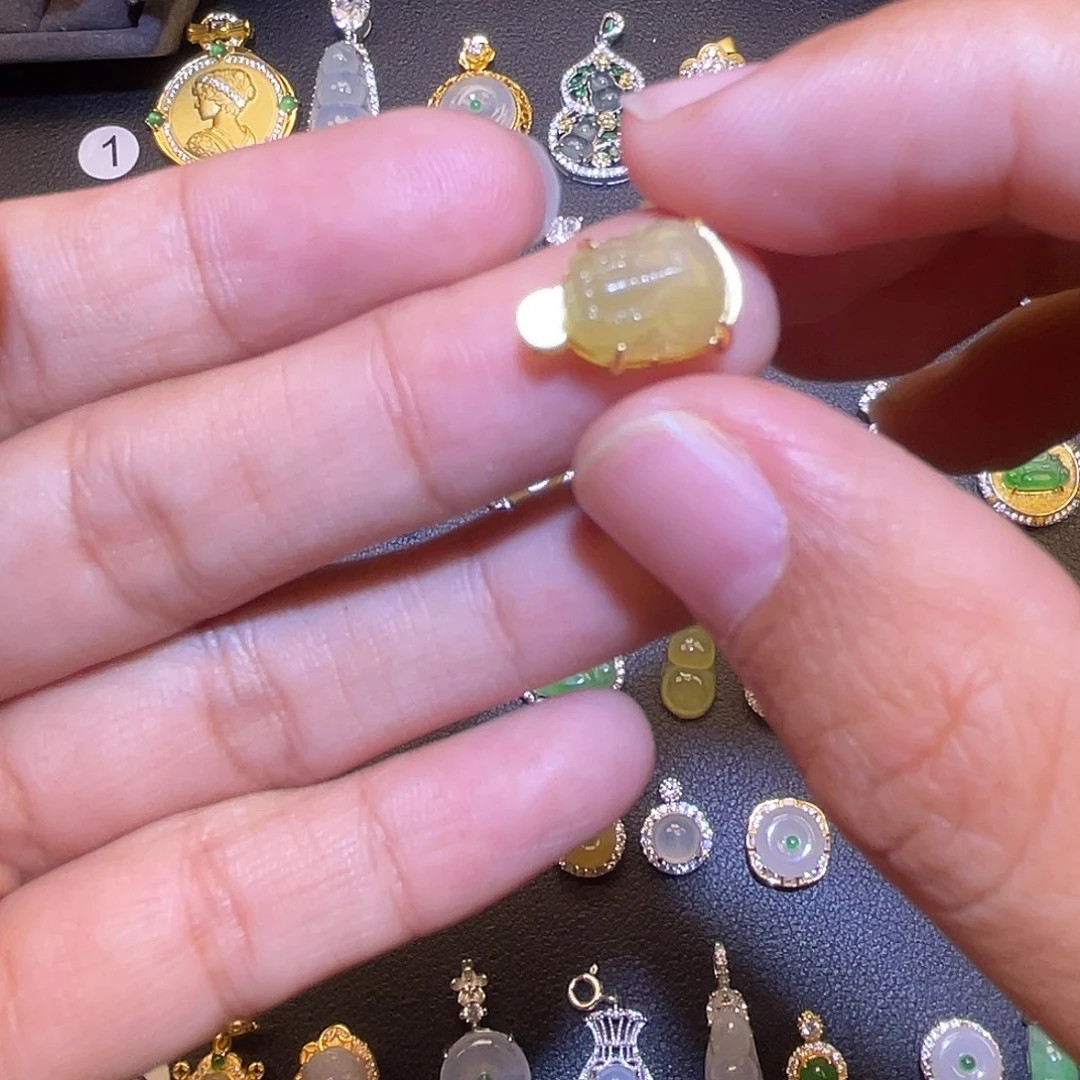 翡翠银S925镶嵌吊坠(不含链)