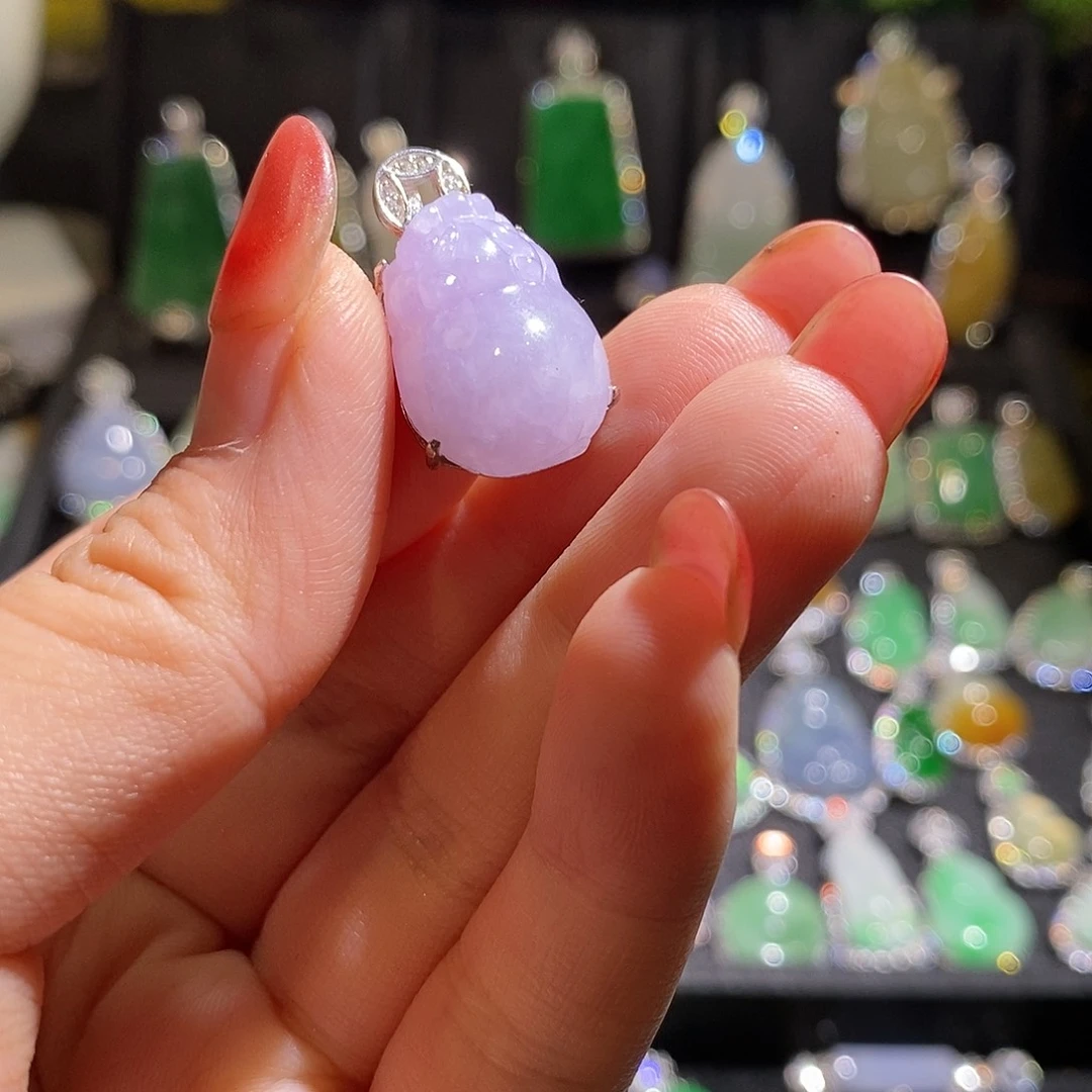 颈饰银S925镶嵌翡翠天然翡翠