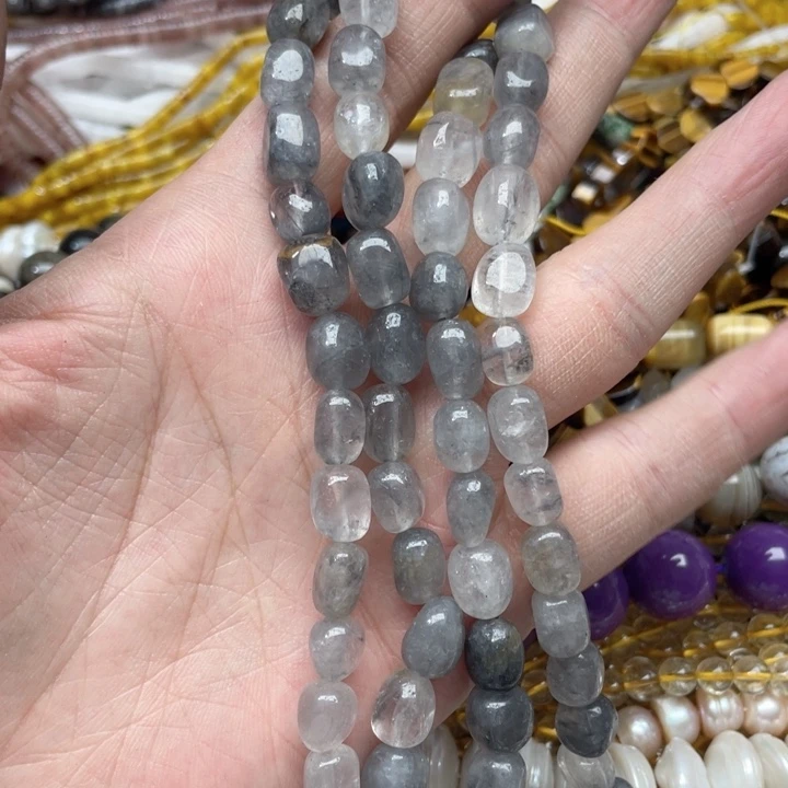 玛瑙/玉髓合金珠宝半成品一条8mm云雾水晶