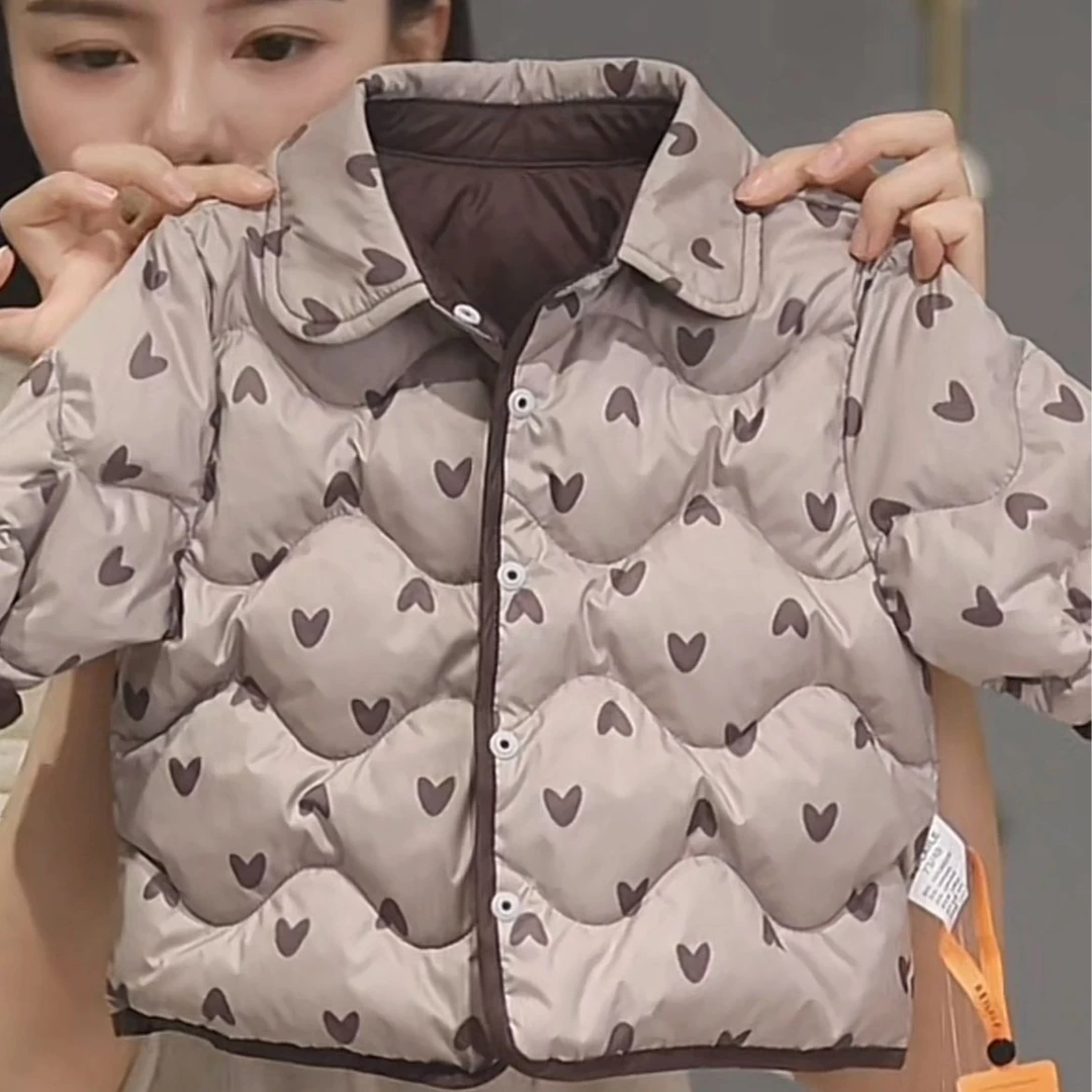 【三防双面穿衬衫羽绒 】婴儿衣服宝宝羽绒秋冬白鸭绒轻薄 下架