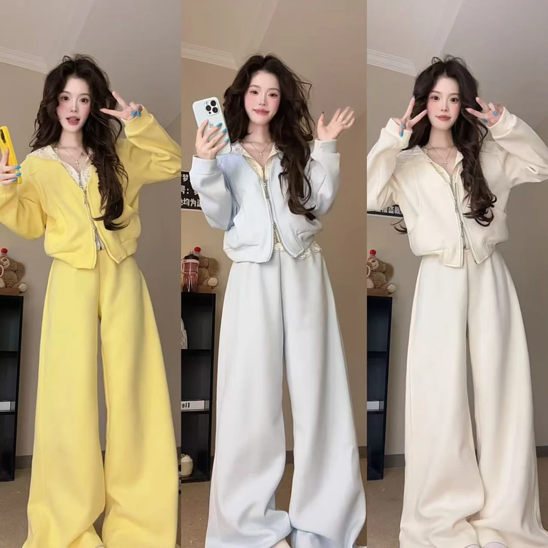 早秋季韩系卫衣松弛感穿搭配一整套装女2025新款初秋装超火小个子