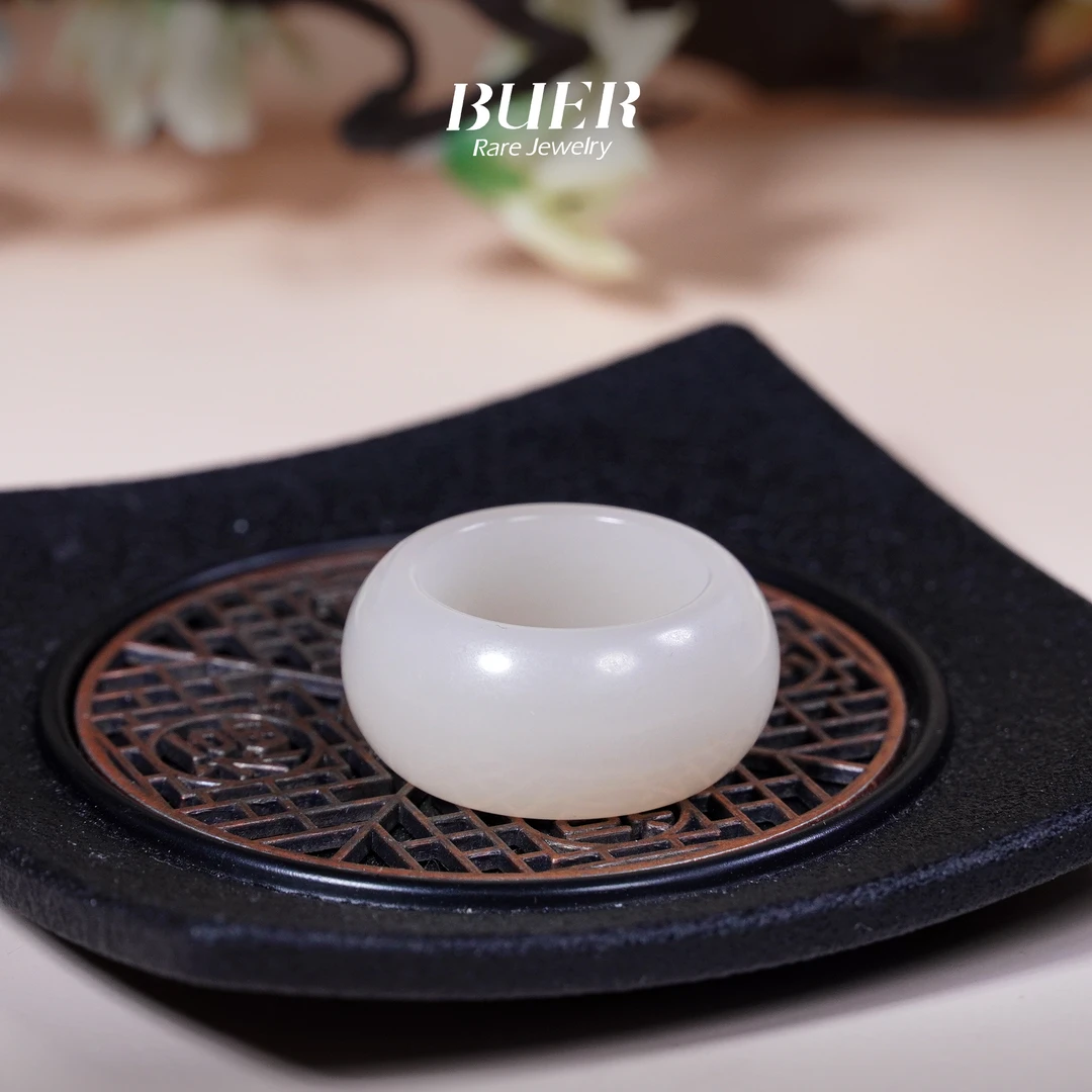 【不二】和田玉藕粉指环