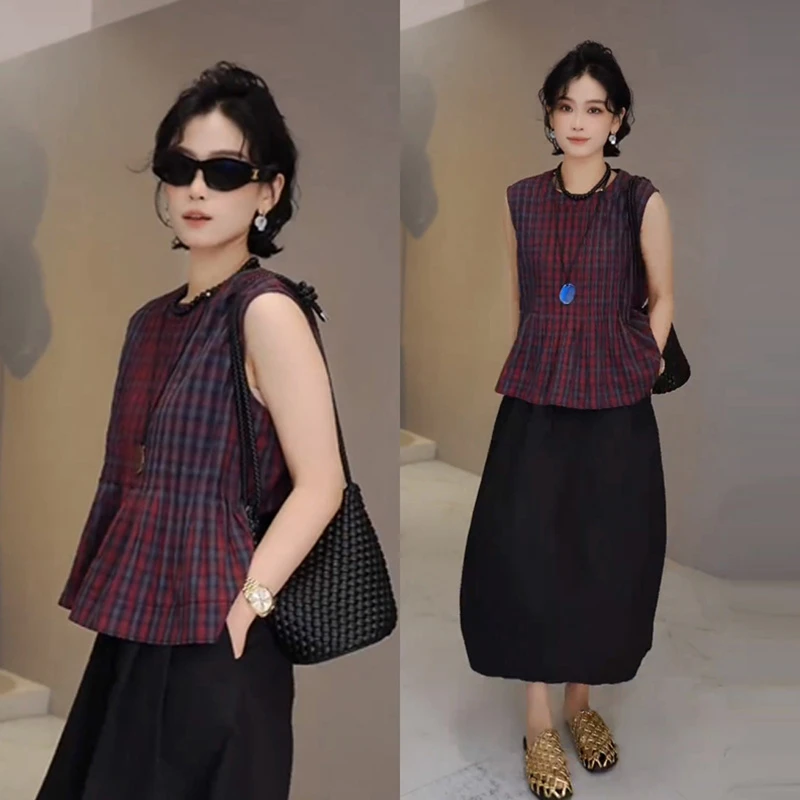 时尚套装女2025夏季新款洋气小个子收腰显瘦减龄短袖半身裙两件套