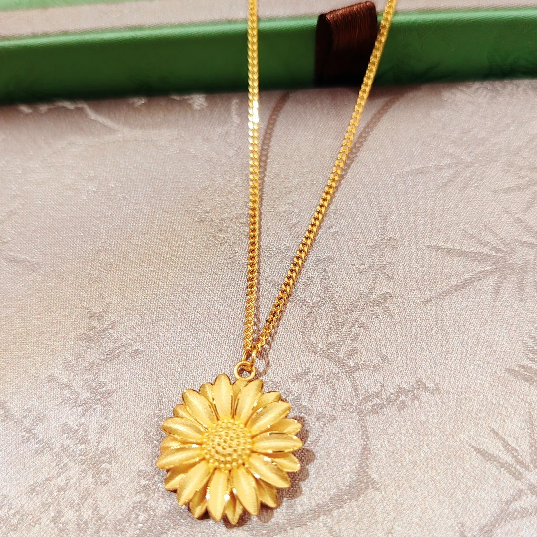 足金999太阳花套链女士简约时尚套链