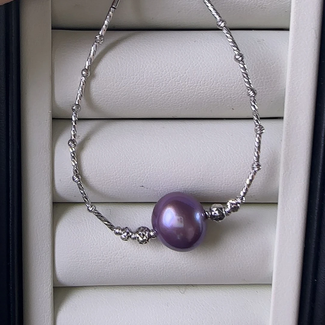 手链银S925镶嵌淡水珍珠13～14手链