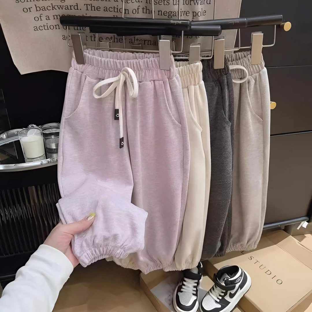 女童长裤春秋季新款洋气宝宝运动裤时尚中大童秋装宽松韩版灯笼裤