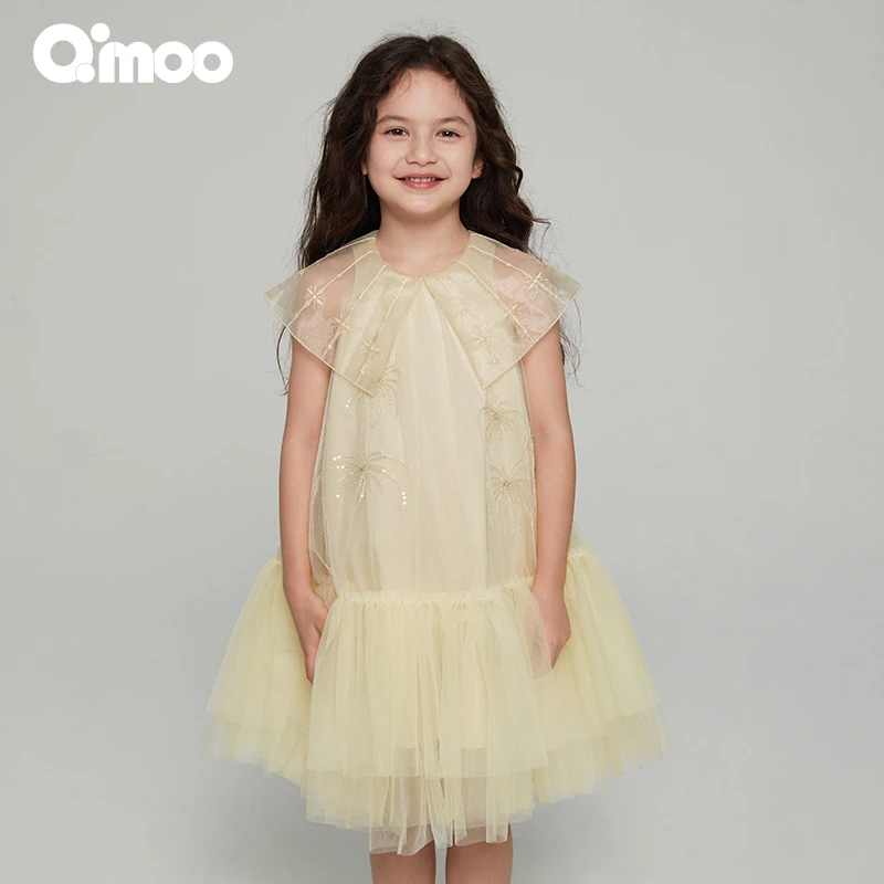 Qimoo/淇木夏季女童无袖拼接甜美Mini舞会系列连衣裙QCL2LP332C
