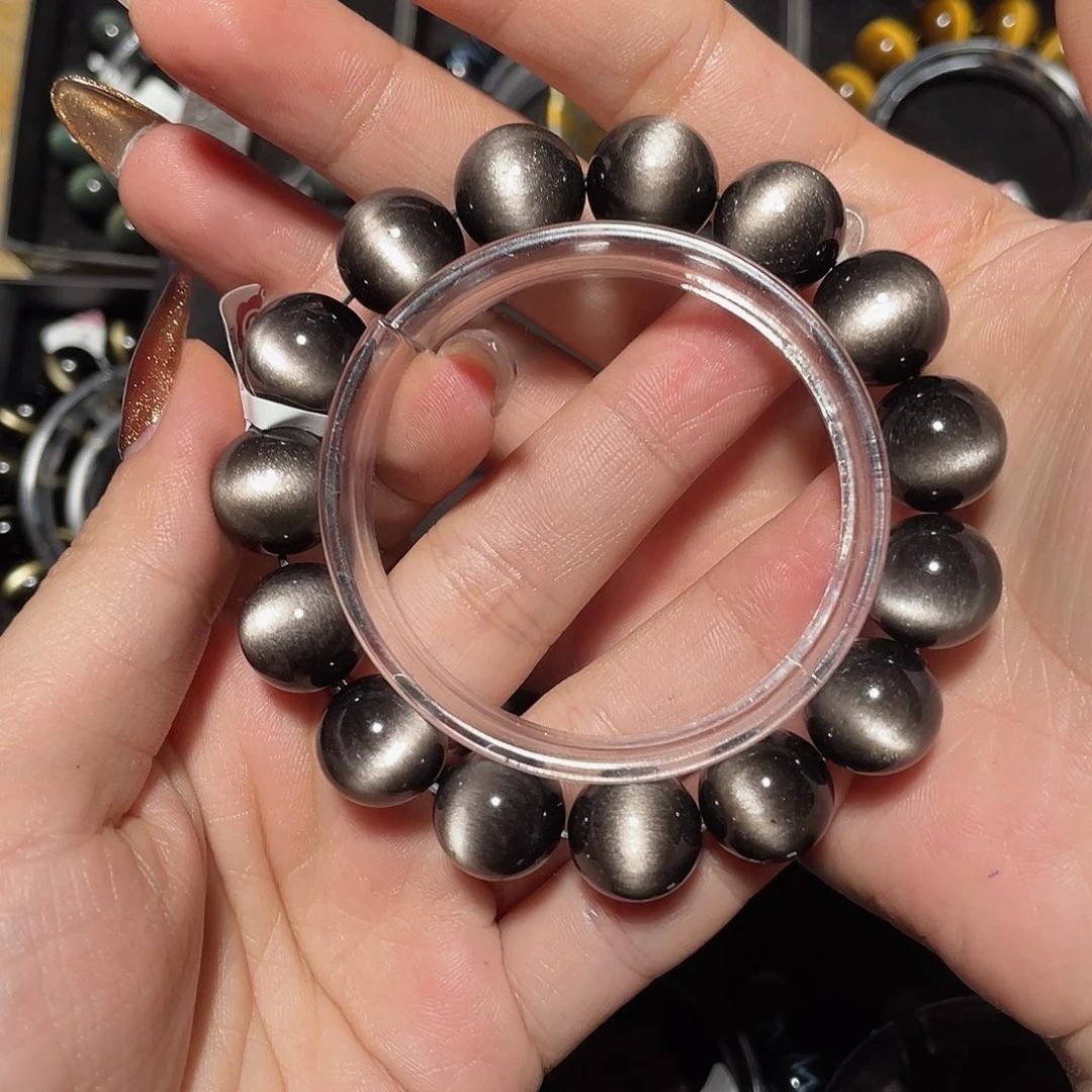 冬****黑曜岩未镶嵌手链