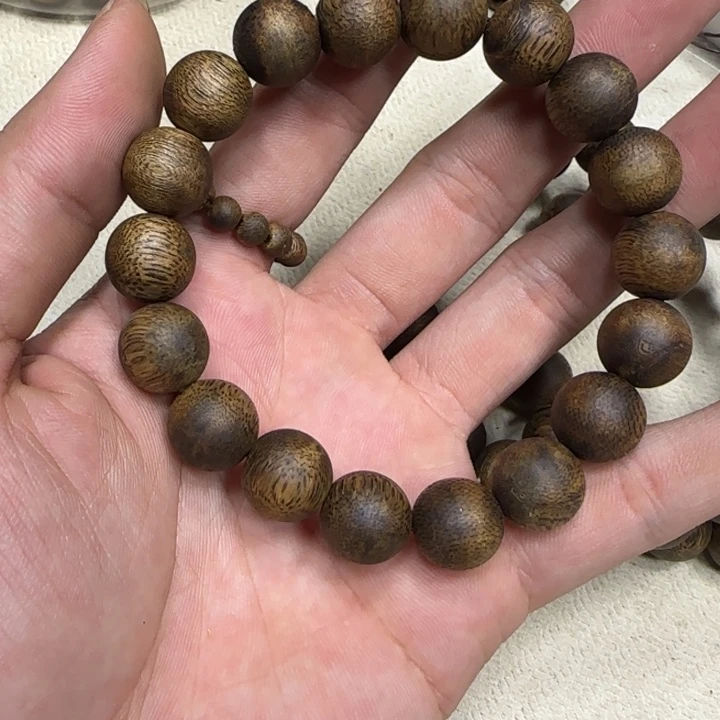 沉香木手串曹***姐奇楠沉香圆珠单圈1.2-12g