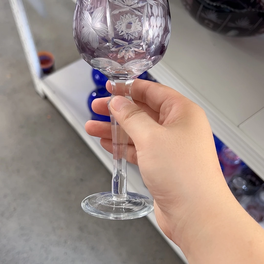 儒***生手柄款水晶玻璃如图一个