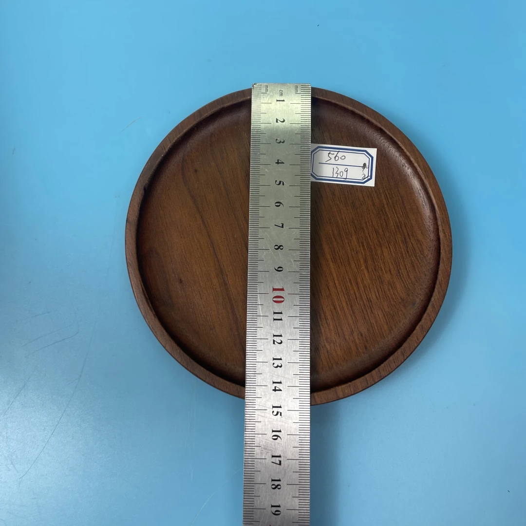 样板微瑕560号130g实木胡桃木圆形杯托杯垫小餐盘