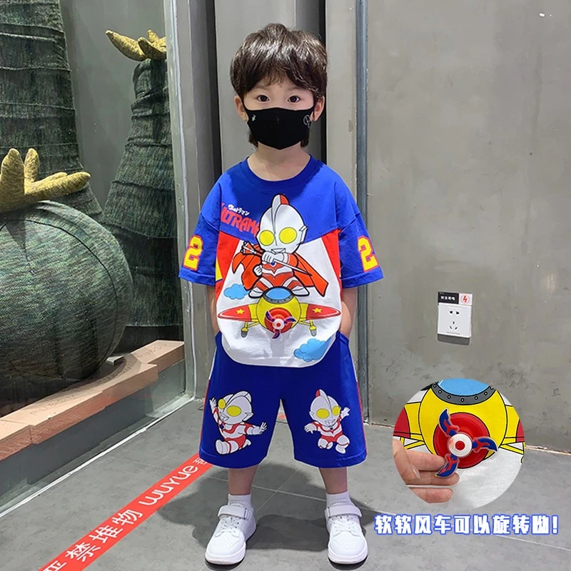 新品巴拉巴拉奥特曼男童夏装套装痞帅儿童炸街短袖衣服2025夏季新