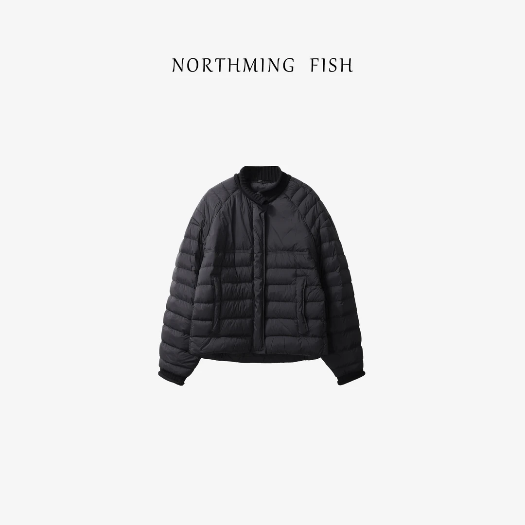 NorthMing fish「冷空气」轻薄不压身 拼接廓形显瘦好穿排骨羽绒服