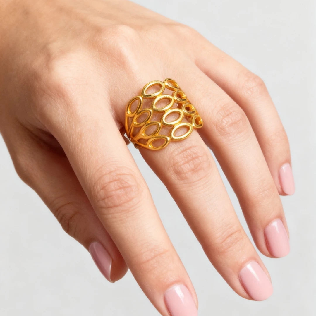 铜合金戒指   KS3053Nurluk 金色戒指民族风轻奢时尚饰品经典